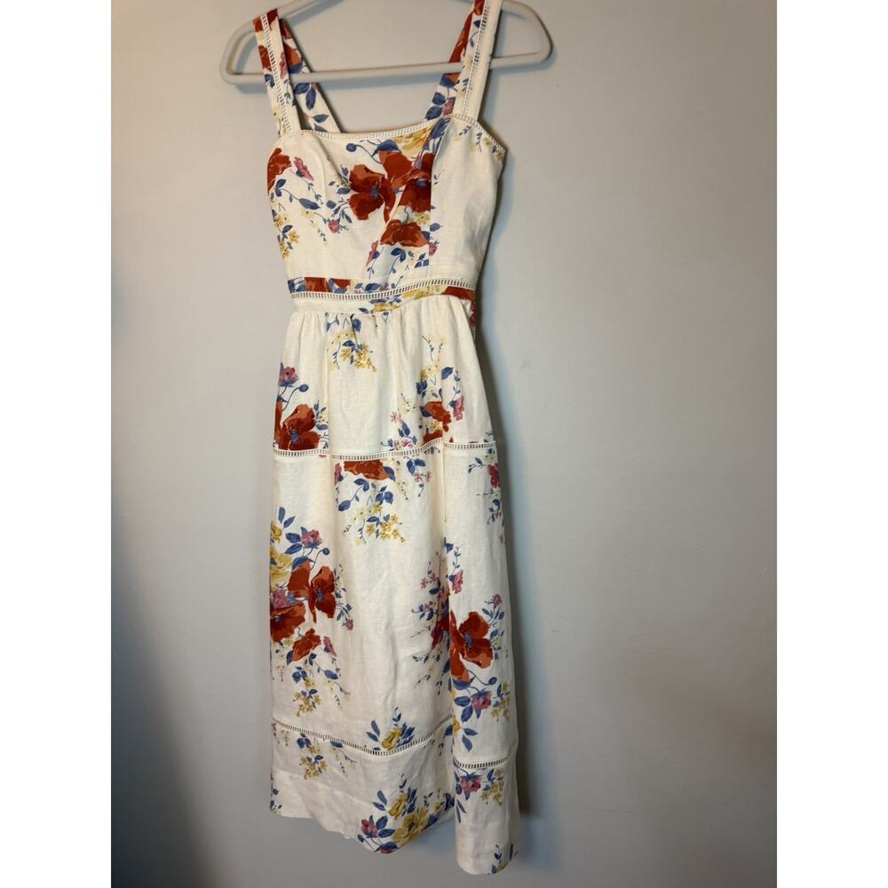 Reformation Everett 100% Linen Floral Midi Dress $298 Sz 2 NEW - Picture 12 of 16